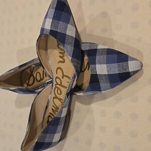 Sam Edelman Blue Checkered Flats